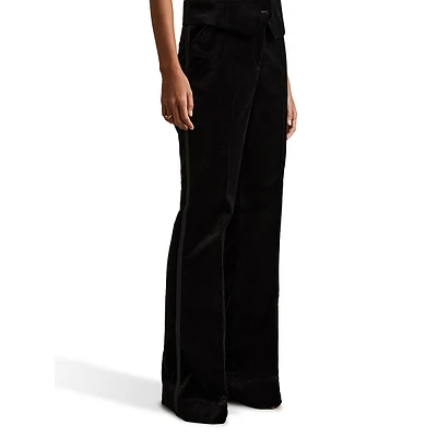 Parisa Velvet Flare-Leg Dress Pants