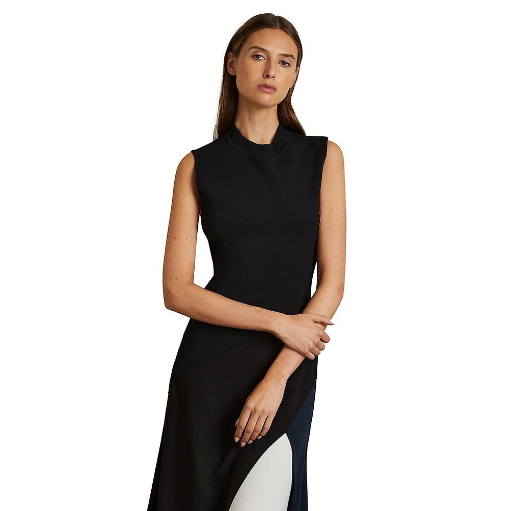 Faro Hybrid Colourblock Midi Dress