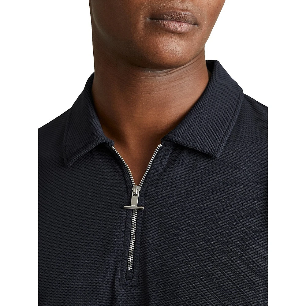 Albany Textured Zip Polo Shirt