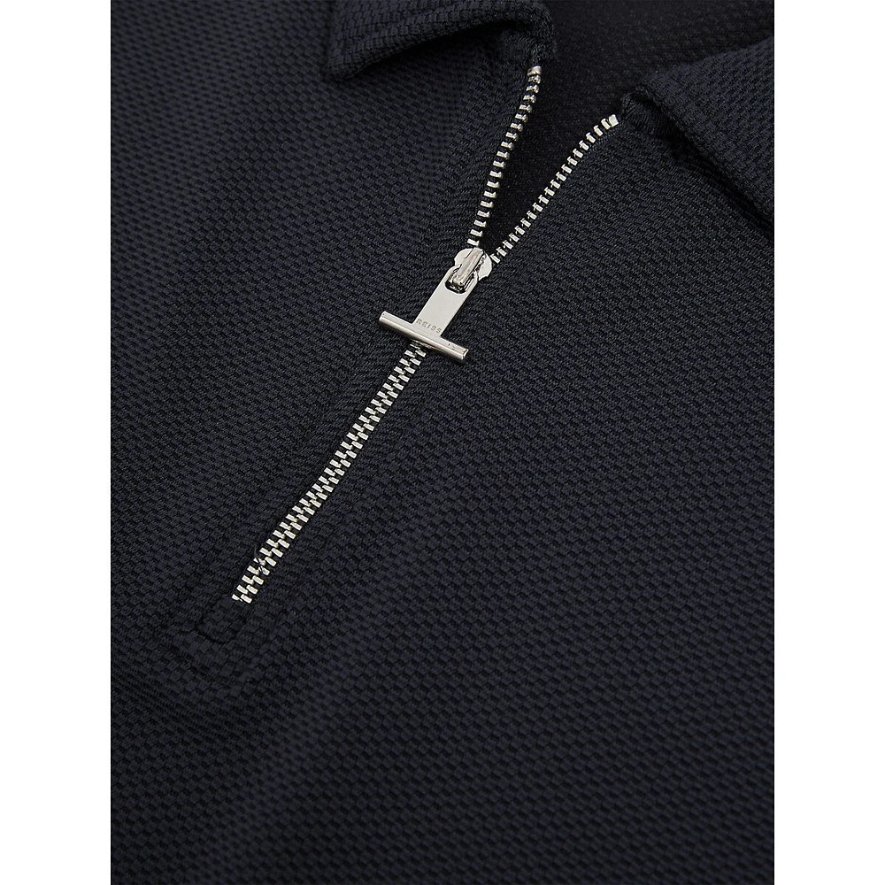 Albany Textured Zip Polo Shirt