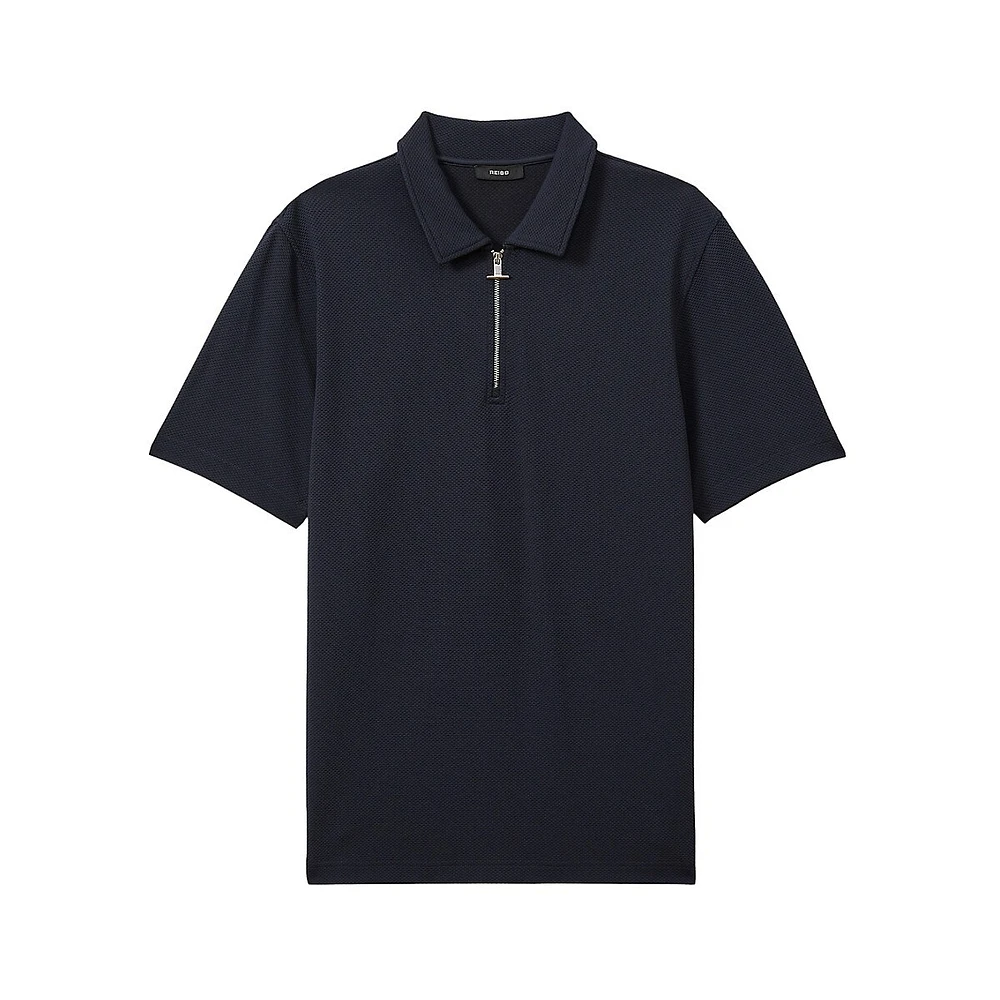 Albany Textured Zip Polo Shirt