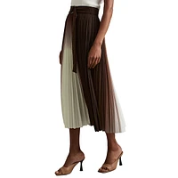 Emiliana Ombré Pleat Midi Skirt