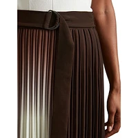 Emiliana Ombré Pleat Midi Skirt