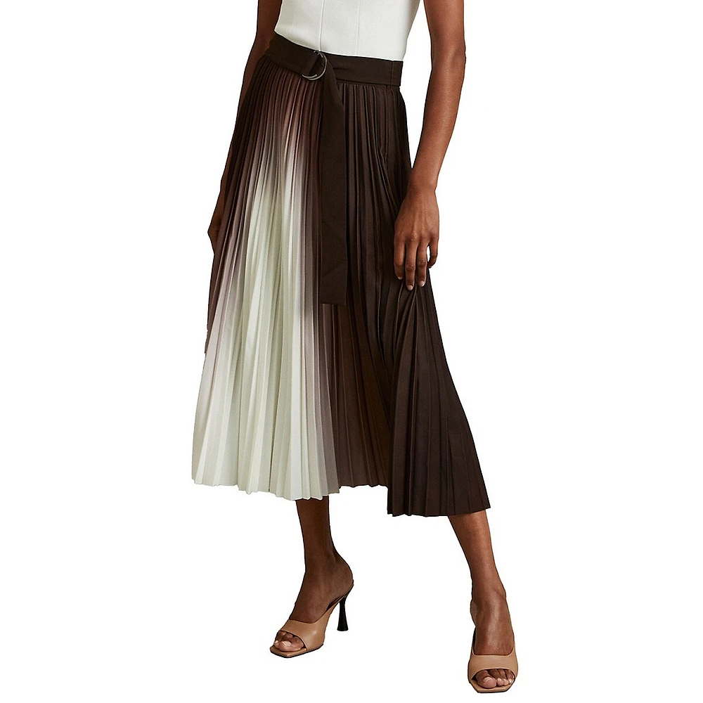 Emiliana Ombré Pleat Midi Skirt