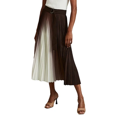 Emiliana Ombré Pleat Midi Skirt