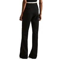 Sian Layered-Waistband Wide-Leg Dress Pants