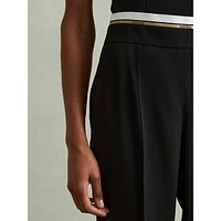 Sian Layered-Waistband Wide-Leg Dress Pants