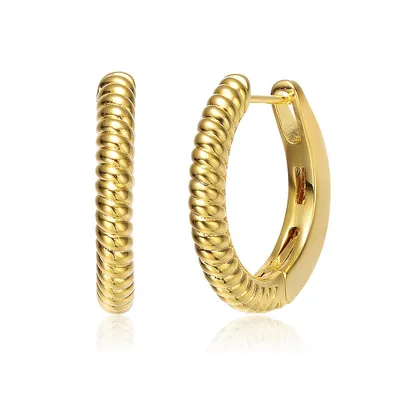 14k Yellow Gold Plated Small Hoop Earrings