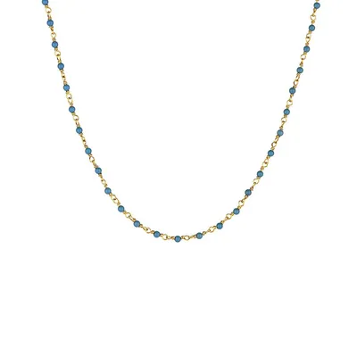 14k Gold Turquoise Bead Necklace