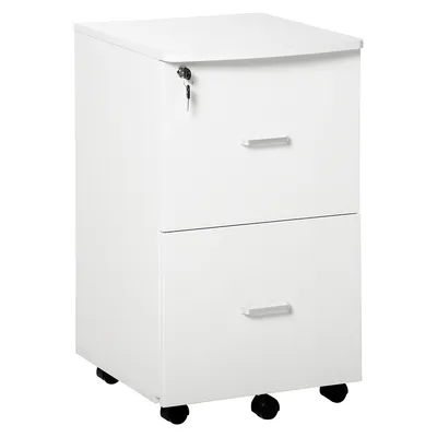 2-drawer Mobile Office File Cabinet With Lock