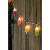 10ct Sugared Ice Pop Outdoor Patio String Light Set, 7.25ft White Wire