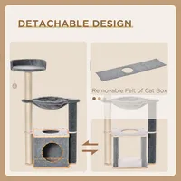 Multi-level Cat Tree With Perch, Scratching Post, Cat Condo