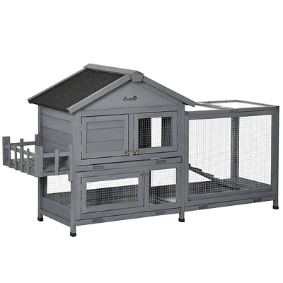 Wooden Rabbit Hutch With Openable Roof, Storage Box
