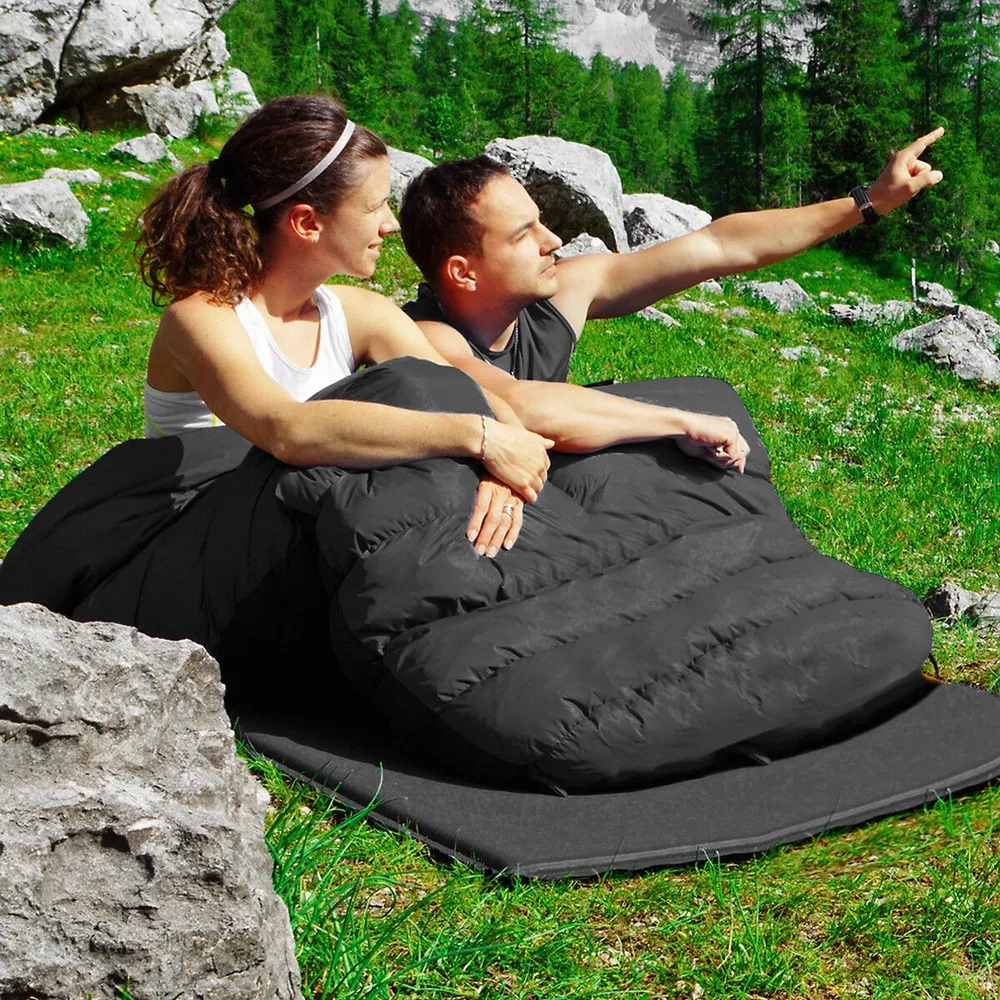 2 Person Sleeping Bag Waterproof W/ 2 Pillows Camping Queen Size Xl