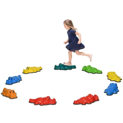 9pcs Crocodile Stepping Stones For Kids 3-8 Years Old