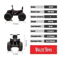 24V 4WD ATV Quad Kids Ride-on Car with Bluetooth MP3 and Eva Tires