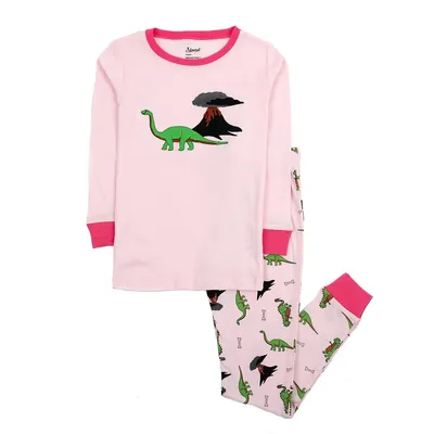 Kids Two Piece Cotton Unicorn And Dinosaur Pajamas
