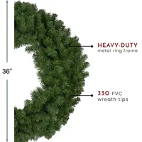 Deluxe Windsor Pine Artificial Christmas Wreath - 36-inch, Unlit