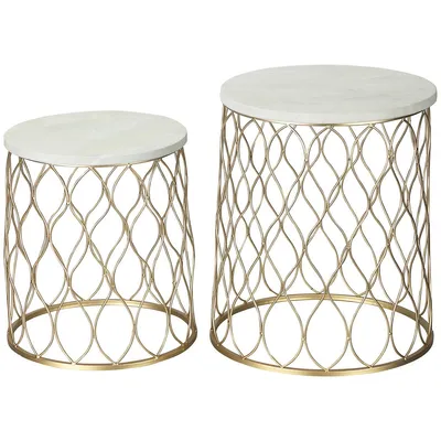 Patio End Table, Gold