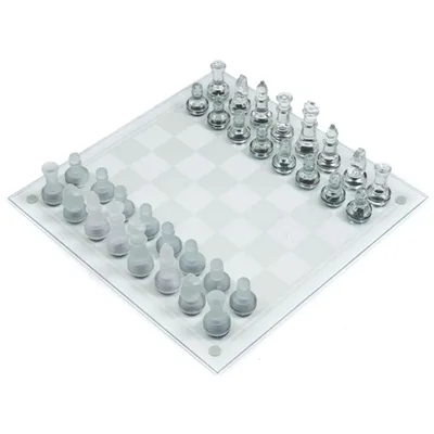 Chess Set Glass 35x35 Cm