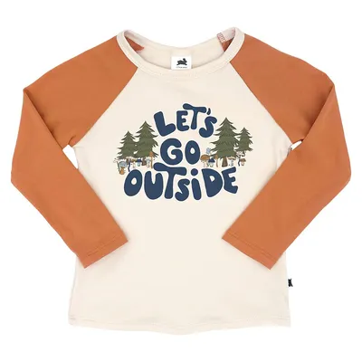 Bamboo/cotton 'let's Go Outside' Baseball Raglan Shirt