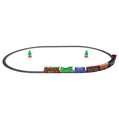 23 Pc Battery Operated Lighted And Animated Classic Christmas Train Set With Oval Track