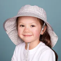 Baby Toddle Kids Gro-with-me Cotton Sun Hat With Long Neck Flap And Wide Brim (0-12 Years)