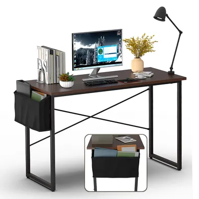 Modern Computer Desk 47'' Study Writing Table W/ Storage Bag