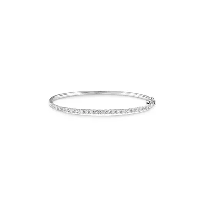 61mm Oval Diamond Bangle With 1 Carat Tw Of Diamonds In 10kt White Gold