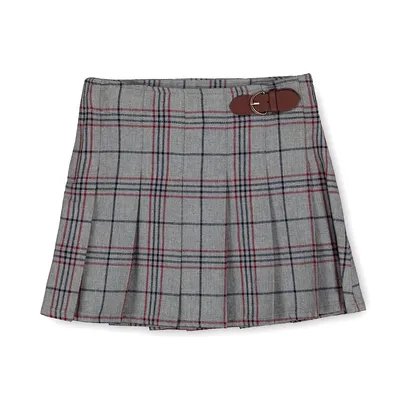 Girls Pleated Skirt With Buckle Detail