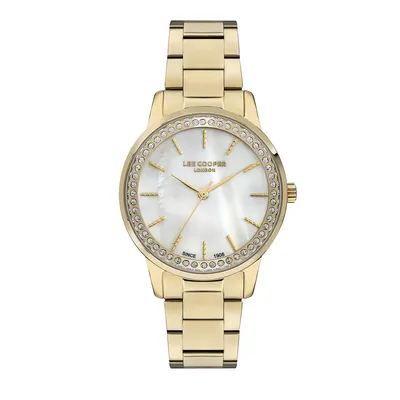 Ladies Lc07229.120 3 Hand Yellow Gold Watch With A Yellow Gold Metal Band And A White Dial