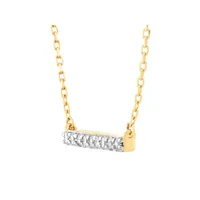 Bar Necklace With 0.10 Carat Tw Of Diamonds In 10kt Yellow Gold
