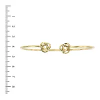 Sterling Silver Gold Plated Open End With Love Knot Ends Bangle
