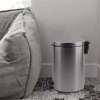 8L Stainless Steel Step Trash Can, 23 X 33 Cm Wastebasket for Limited Space