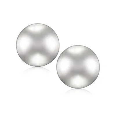10kt White Convex Stud Earrings