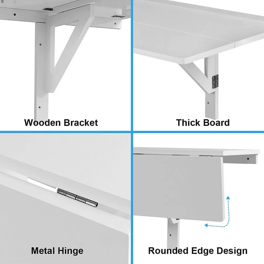 SpaceSave Folding Wall Mounted Drop Leaf Table