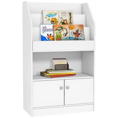 Toy Storage Organizer, Kids Bookshelf For Nursery, White