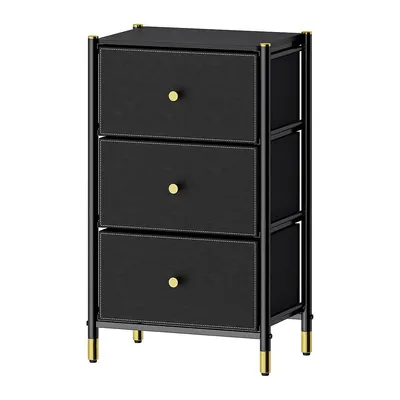 Nightstand With Drawers, 3-tier Bed Side Table For Bedroom