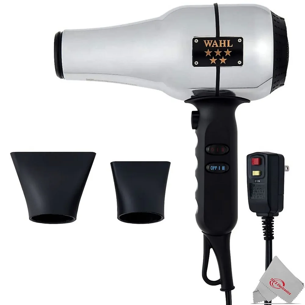Professional 5-star Series Ionic Retro-chrome Design Barber Hair Dryer #05054 With 2 Concentrator Nozzles