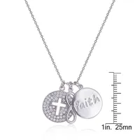 Sterling Silver 16" Faith Necklace