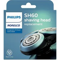 2x Philips Norelco Replacement Head For Series 6000 Shavers Black