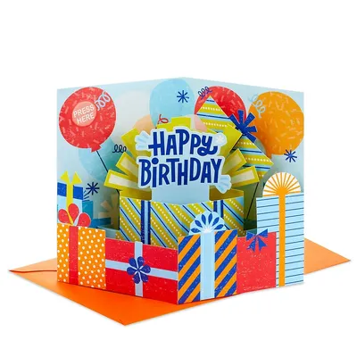 Paper Wonder Musical Pop Up Birthday Card (Birthday Presents, Plays Happy Birthday)