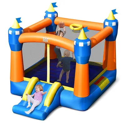 Inflatable Bounce House Kids Magic Castle W/ Large Jumping Area Without Blower