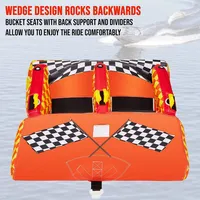 Towable Water Tube | 2-person Inflatable Floating Raft For Boating With Cushion Seats, Grip Handles, Dual Tow Points