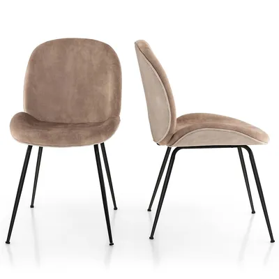 Dining Chair Set Of 2 Modern Upholstered Velvet Accent Leisure Chair Kitchen