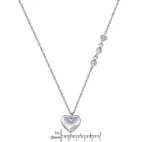 Sterling Silver 16" With Heart Necklace