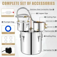 Alcohol Still 5 Gal Stainless Steel Water Alcohol Distiller With Thermometer 3 Pots
