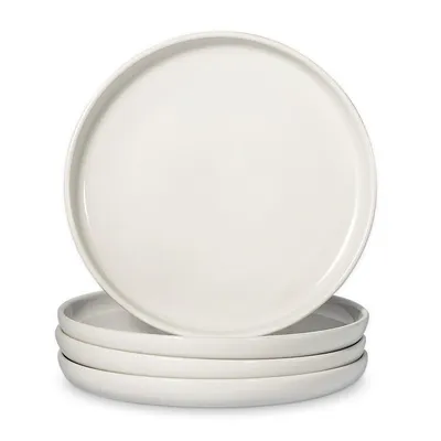 Uno Bianco Stoneware Plates, Set Of 4
