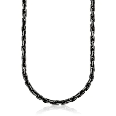 6.5mm Ionic-plated Black Stainless Steel Antique Link Chain