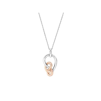Small Knots Pendant In Sterling Silver & 10kt Rose Gold